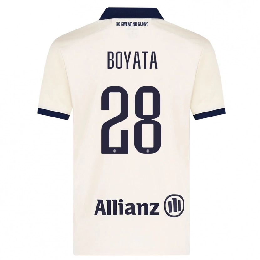 Danxen Kobiety Dedryck Boyata #28 Beżowy Czarny Wyjazdowa Koszulka 2026/27 Koszulki Klubowe