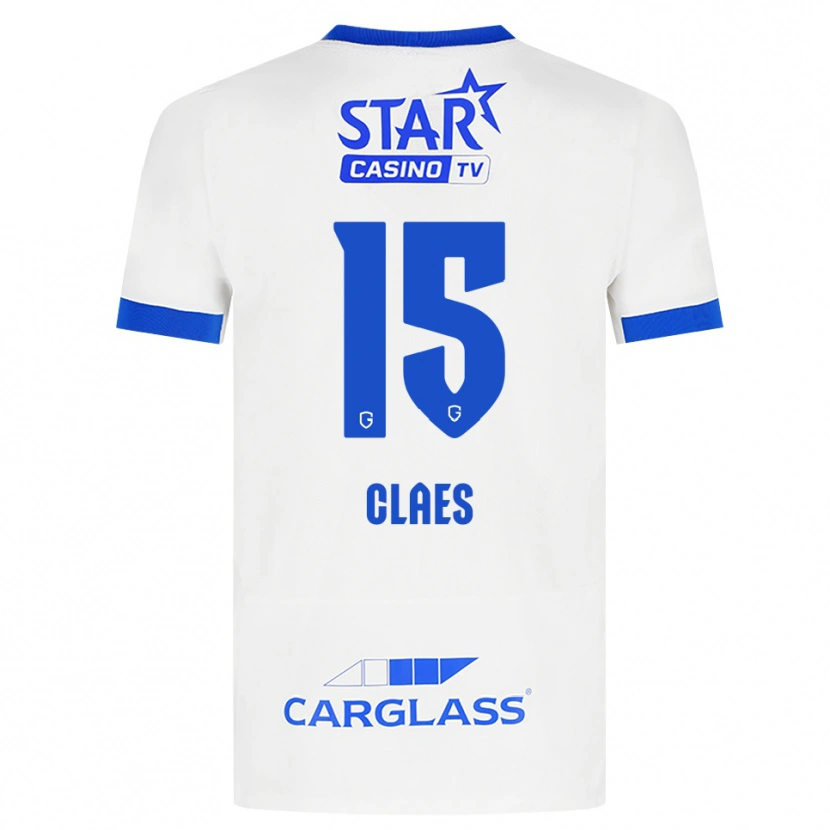 Danxen Kobiety Thomas Claes #15 Biały Niebieski Wyjazdowa Koszulka 2026/27 Koszulki Klubowe