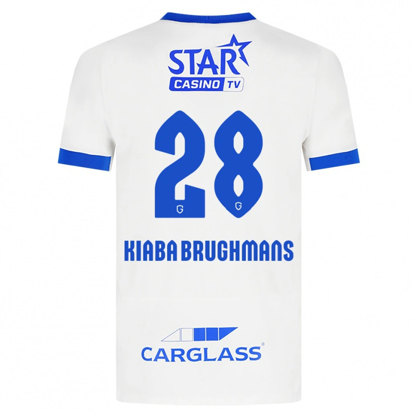 Danxen Kobiety Lucca Brughmans #28 Biały Niebieski Wyjazdowa Koszulka 2026/27 Koszulki Klubowe