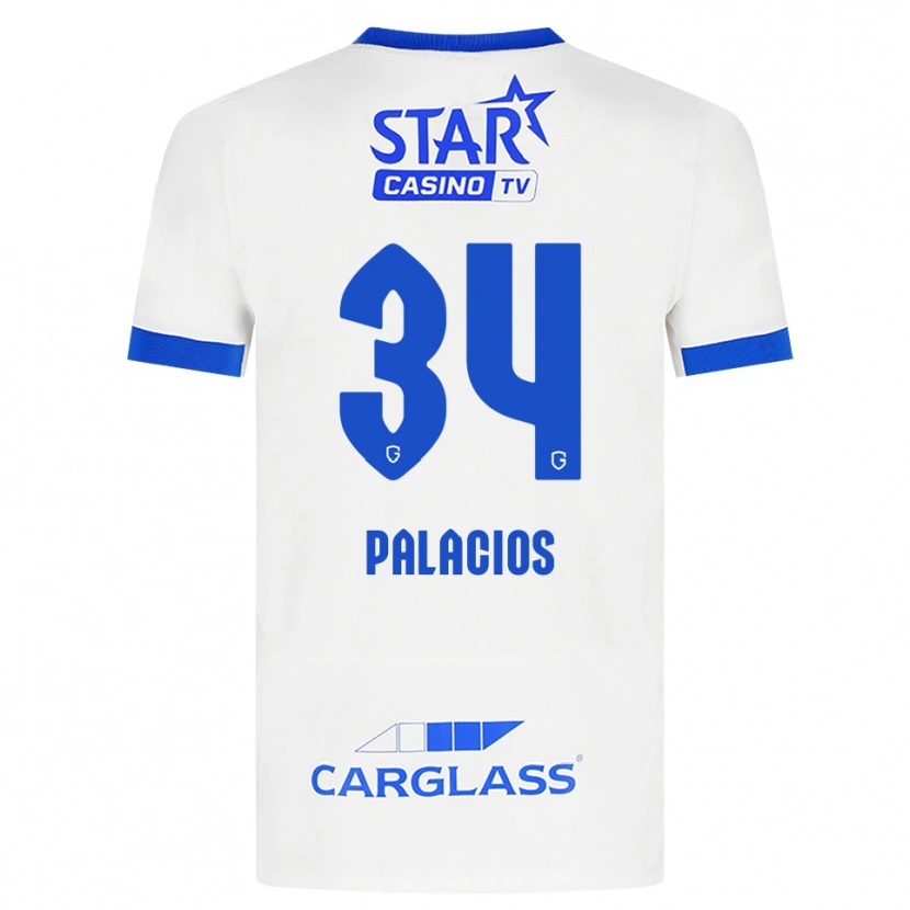 Danxen Kobiety Adrián Palacios #34 Biały Niebieski Wyjazdowa Koszulka 2026/27 Koszulki Klubowe