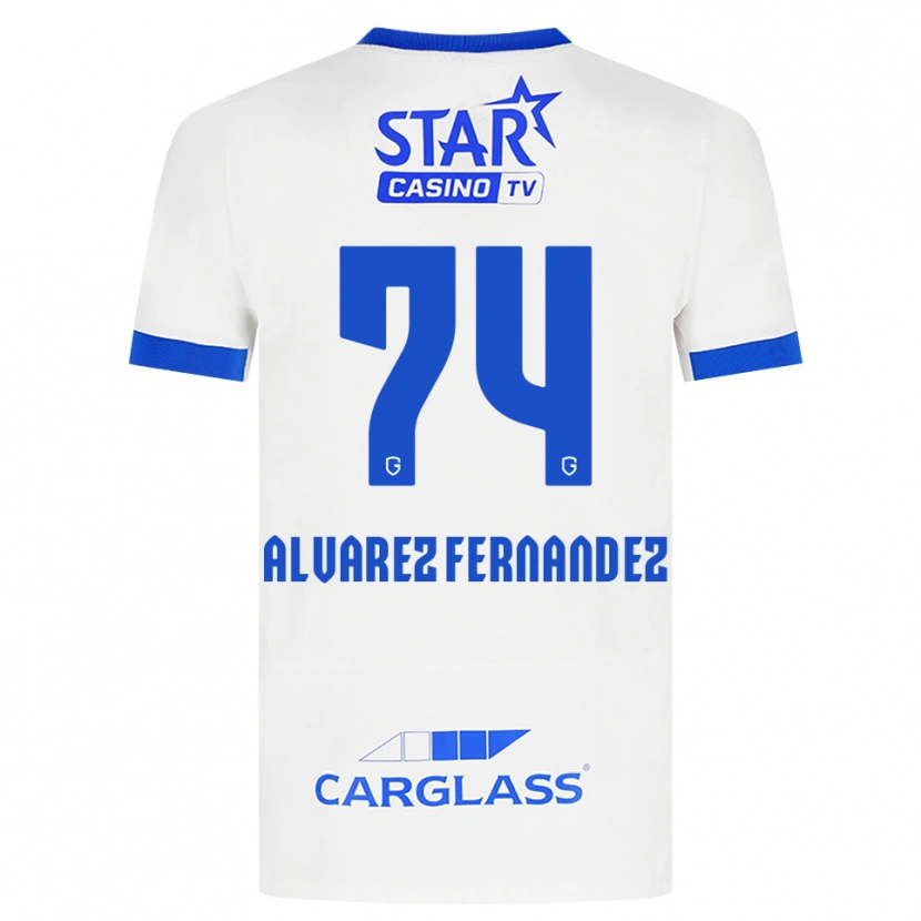 Danxen Kobiety Loïc Alvarez Fernandez #74 Biały Niebieski Wyjazdowa Koszulka 2026/27 Koszulki Klubowe