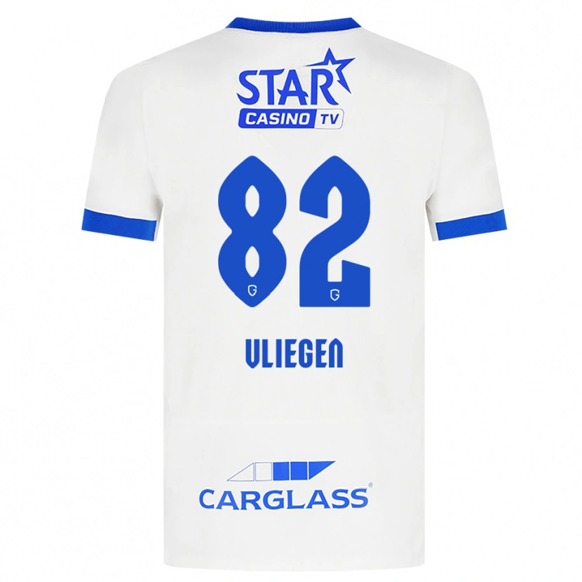 Danxen Kobiety Olivier Vliegen #82 Biały Niebieski Wyjazdowa Koszulka 2026/27 Koszulki Klubowe