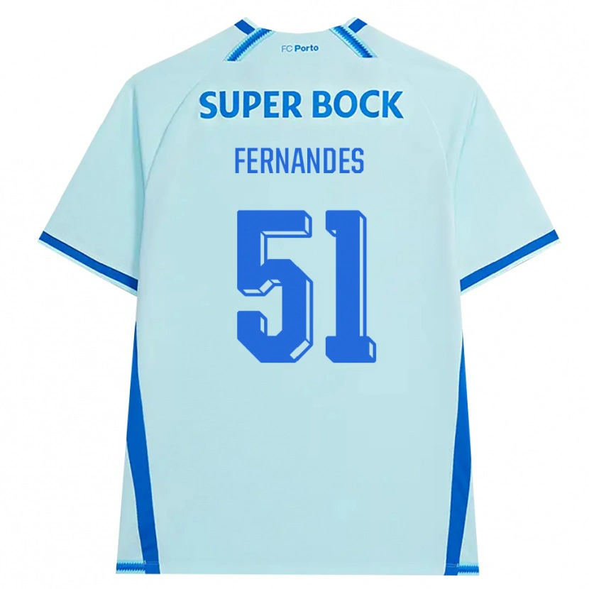 Danxen Kobiety Diogo Fernandes #51 Jasny Cyjan Niebieski Trzeci Komplet Koszulka 2026/27 Koszulki Klubowe