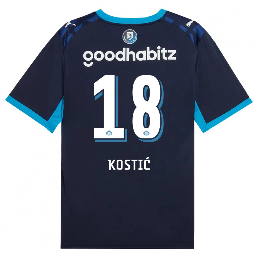 Danxen Kobiety Filip Kostic #18 Niebieski Królewski Niebieski Trzeci Komplet Koszulka 2026/27 Koszulki Klubowe