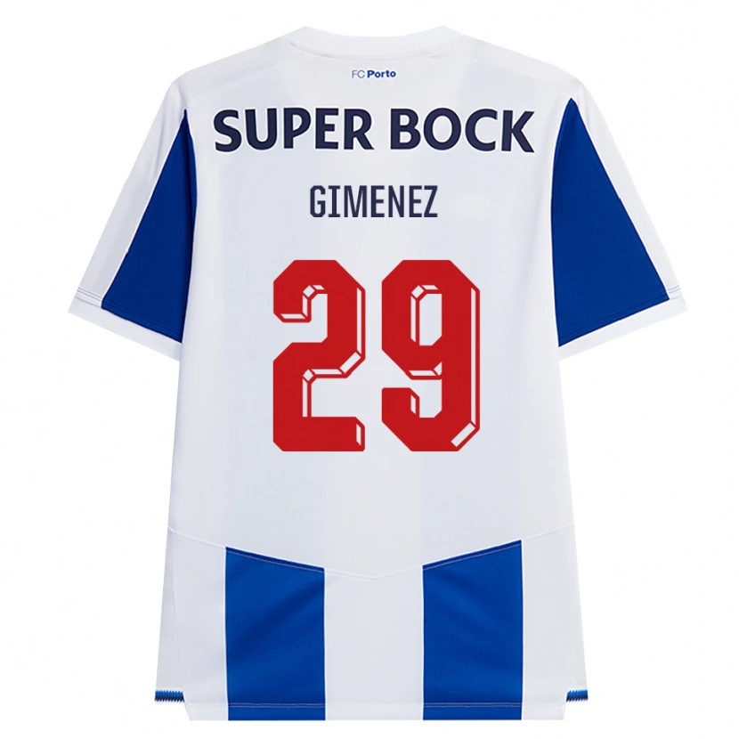 Danxen Kobiety Santiago Gimenez #29 Niebieski Biały Czerwony Domowa Koszulka 2026/27 Koszulki Klubowe