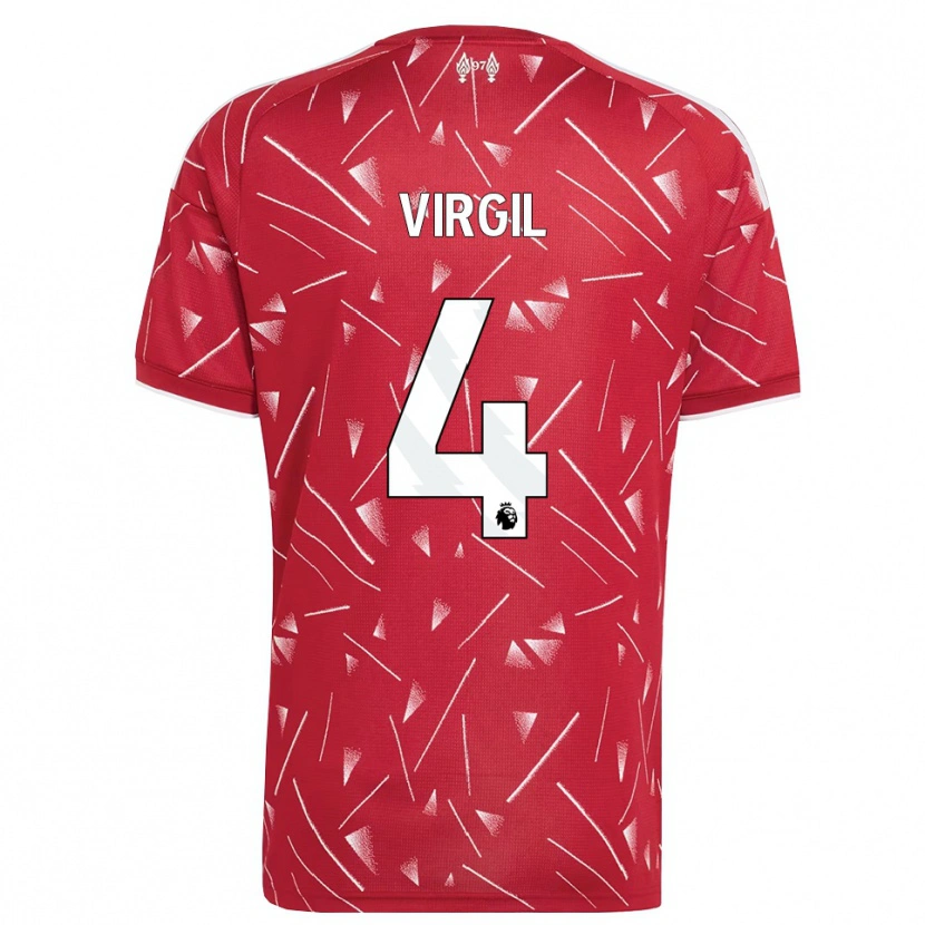 Danxen Dzieci Virgil Van Dijk #4 Biały Czerwony Domowa Koszulka 2026/27 Koszulki Klubowe
