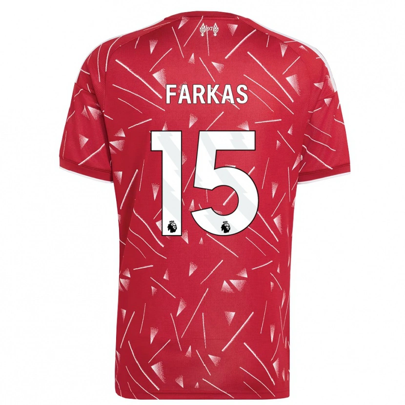 Danxen Dzieci Erik Farkas #15 Biały Czerwony Domowa Koszulka 2026/27 Koszulki Klubowe