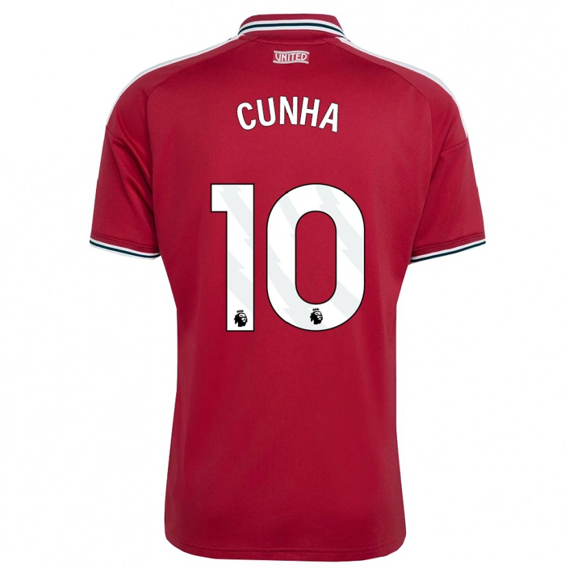 Danxen Dzieci Matheus Cunha #10 Czerwony Żółty Biały Domowa Koszulka 2026/27 Koszulki Klubowe