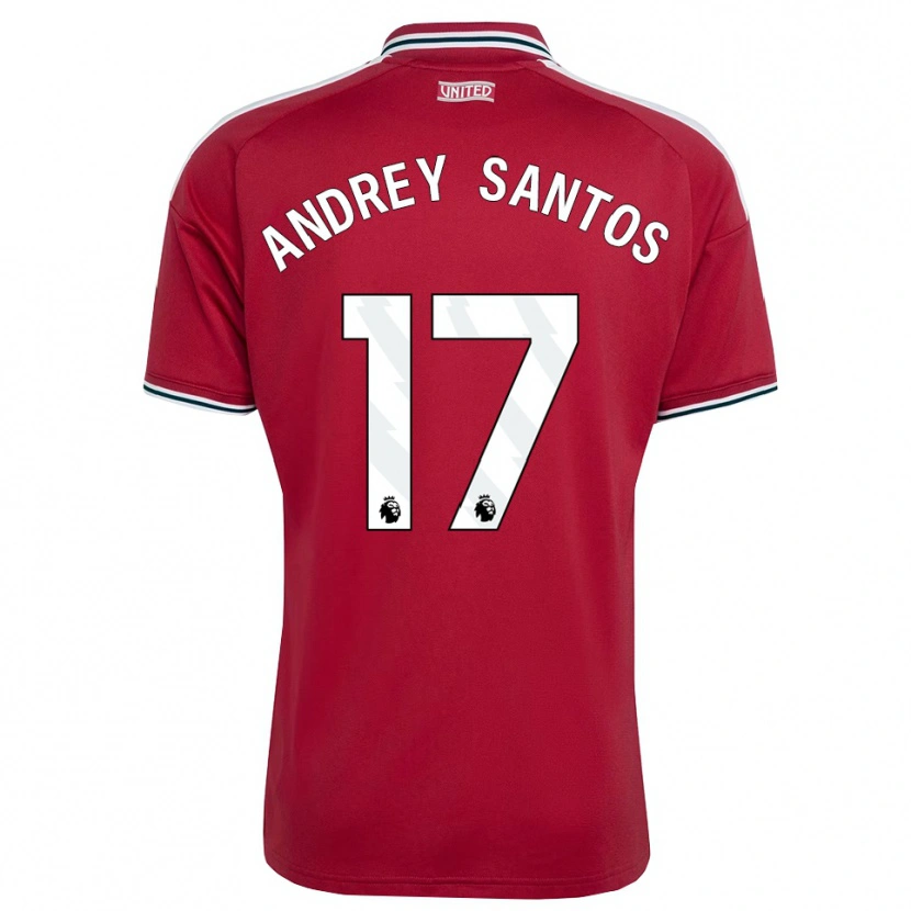 Danxen Dzieci Andrey Santos #17 Czerwony Żółty Biały Domowa Koszulka 2026/27 Koszulki Klubowe