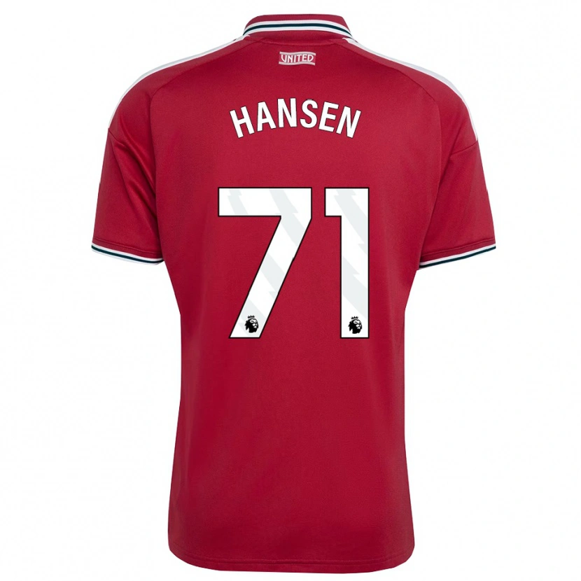 Danxen Dzieci Isak Hansen-Aaroen #71 Czerwony Żółty Biały Domowa Koszulka 2026/27 Koszulki Klubowe