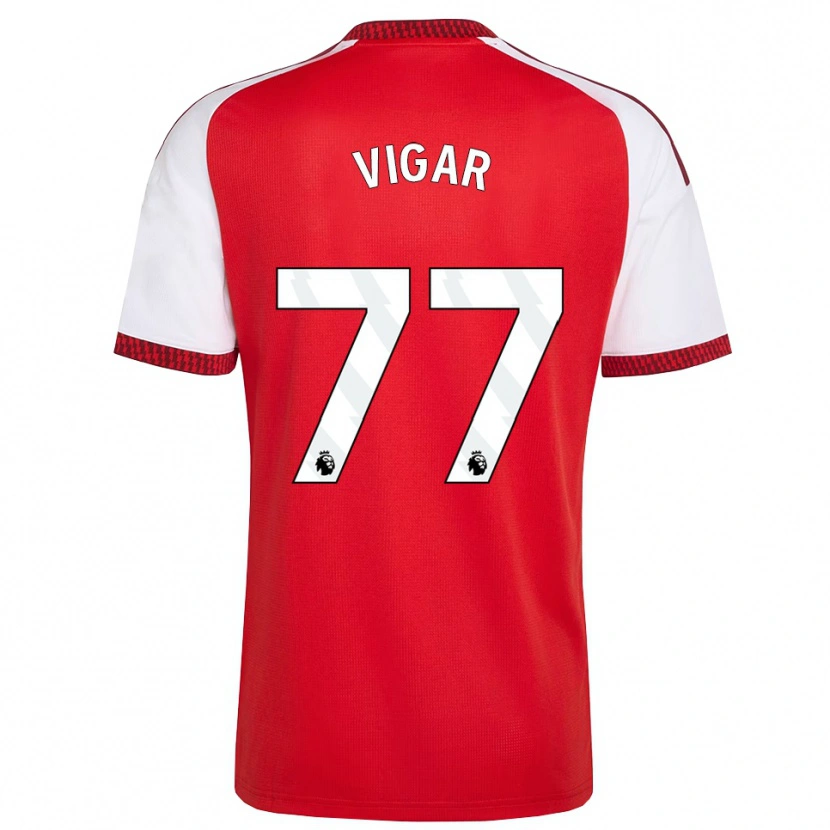 Danxen Dzieci Billy Vigar #77 Czerwony Biały Czarny Domowa Koszulka 2026/27 Koszulki Klubowe