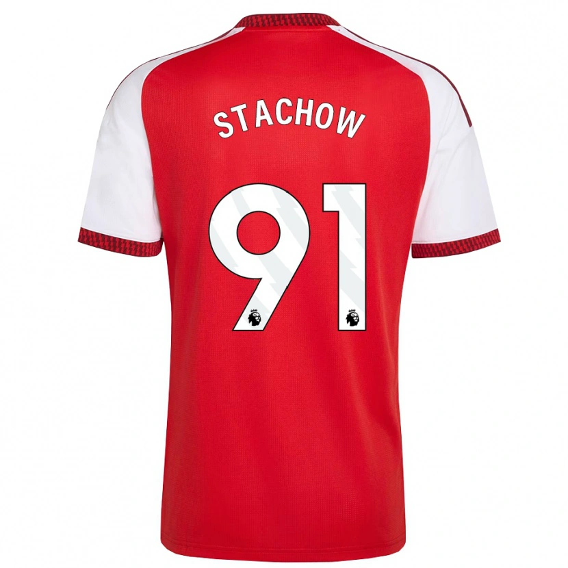 Danxen Dzieci Patrick Stachow #91 Czerwony Biały Czarny Domowa Koszulka 2026/27 Koszulki Klubowe