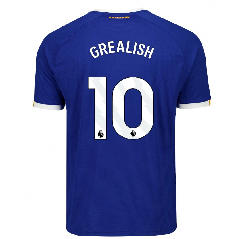 Danxen Dzieci Jack Grealish #10 Niebieski Biały Żółty Domowa Koszulka 2026/27 Koszulki Klubowe