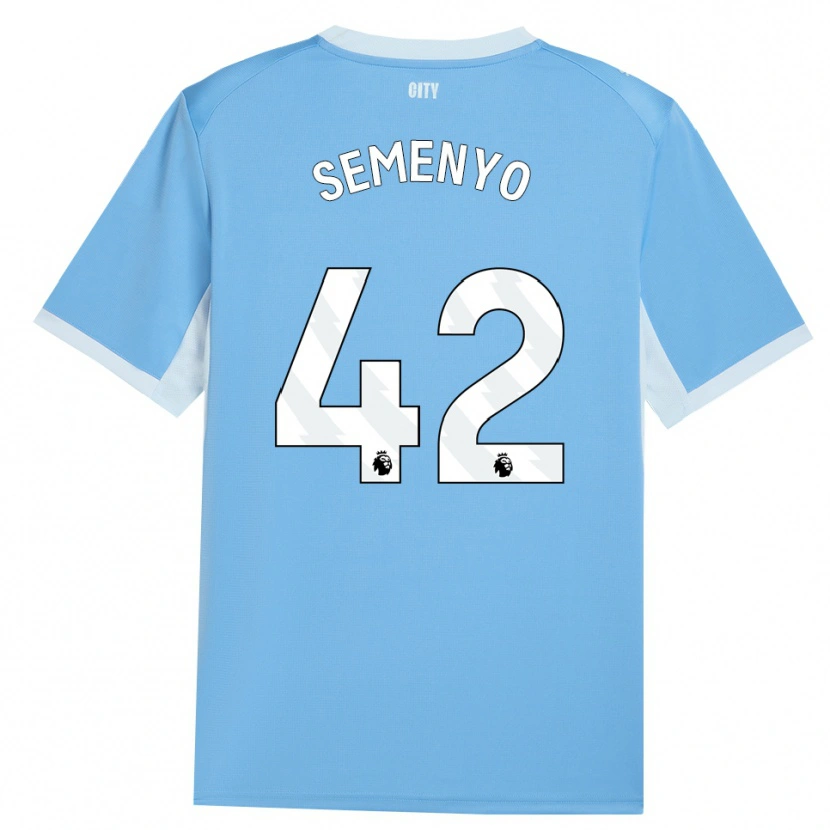 Danxen Dzieci Antoine Semenyo #42 Jasnoniebieski Biały Domowa Koszulka 2026/27 Koszulki Klubowe