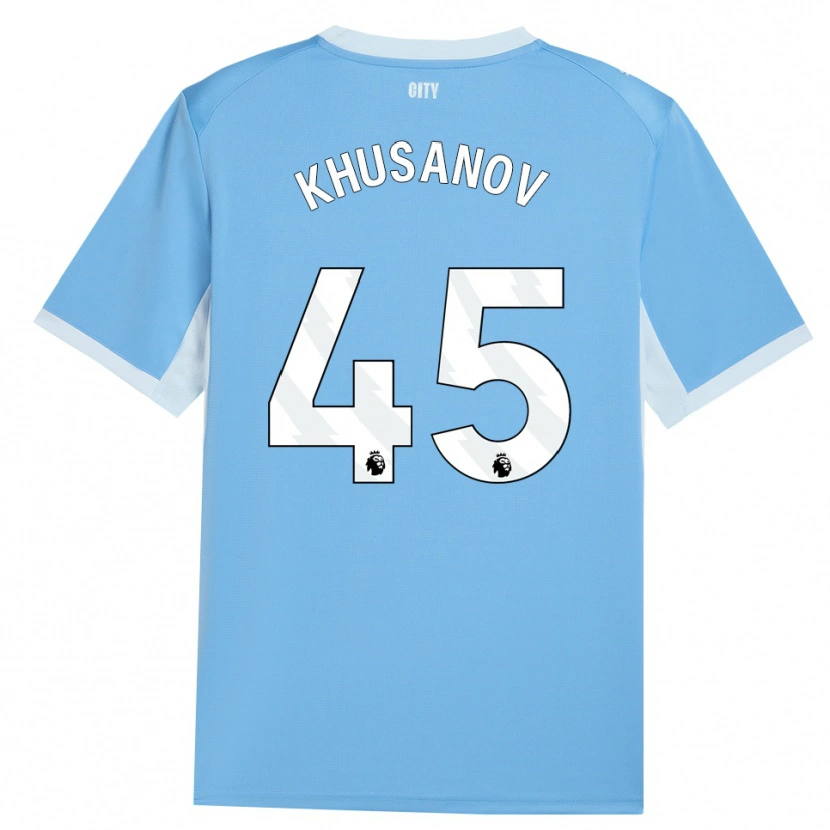 Danxen Dzieci Abdukodir Khusanov #45 Jasnoniebieski Biały Domowa Koszulka 2026/27 Koszulki Klubowe