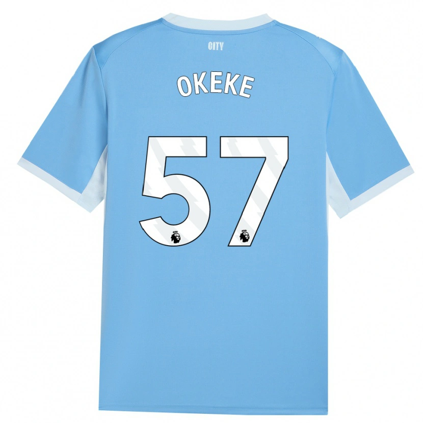 Danxen Dzieci Michael Okeke #57 Jasnoniebieski Biały Domowa Koszulka 2026/27 Koszulki Klubowe