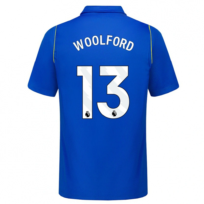 Danxen Dzieci Aaron Woolford #13 Niebieski Żółty Domowa Koszulka 2026/27 Koszulki Klubowe