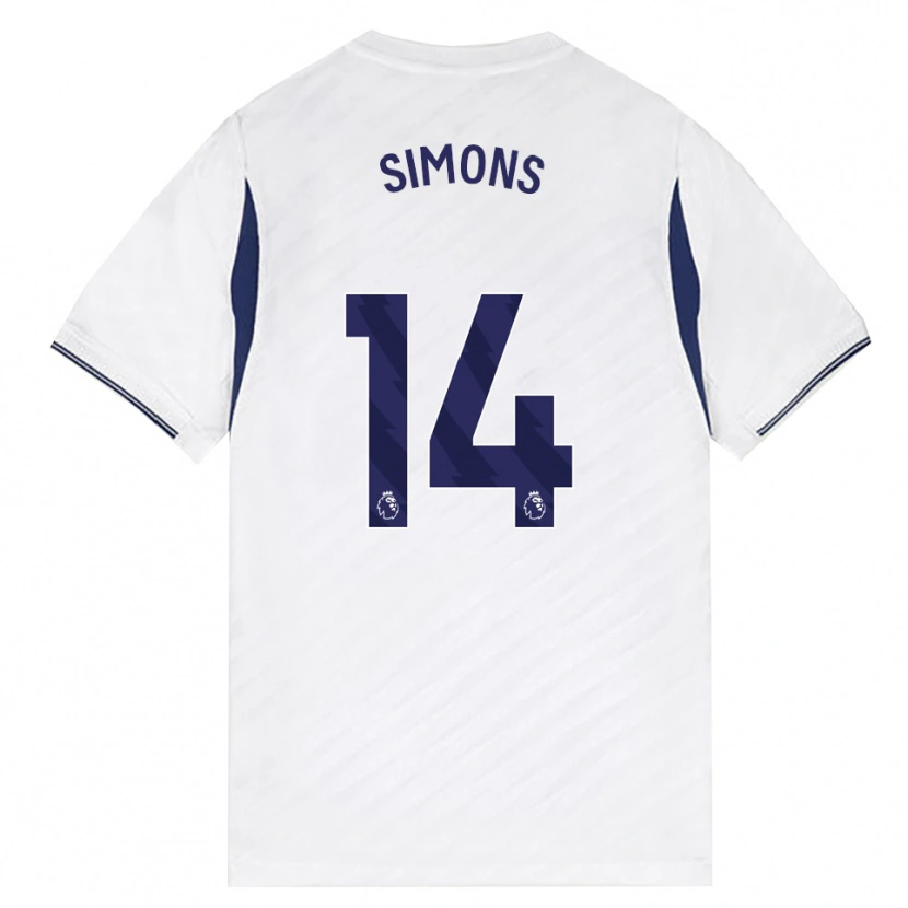 Danxen Dzieci Zach Simons #14 Biały Czerwony Fioletowy Domowa Koszulka 2026/27 Koszulki Klubowe
