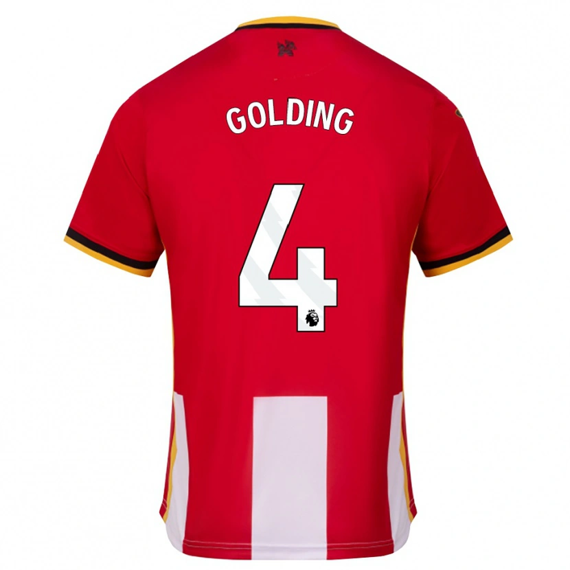 Danxen Dzieci Aidan Golding #4 Żółty Czarny Czerwony Domowa Koszulka 2026/27 Koszulki Klubowe