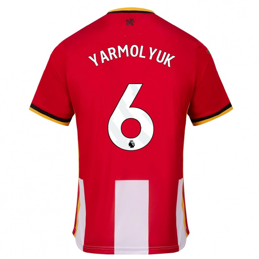Danxen Dzieci Yegor Yarmolyuk #6 Żółty Czarny Czerwony Domowa Koszulka 2026/27 Koszulki Klubowe