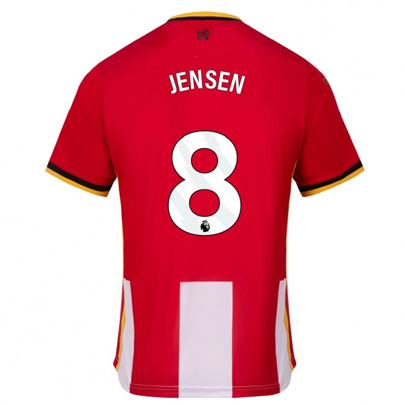 Danxen Dzieci Mathias Jensen #8 Żółty Czarny Czerwony Domowa Koszulka 2026/27 Koszulki Klubowe