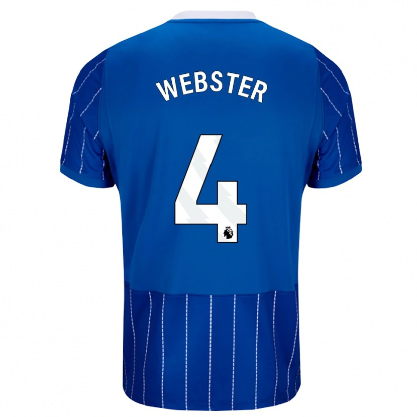 Danxen Dzieci Adam Webster #4 Średni Niebieski Biały Domowa Koszulka 2026/27 Koszulki Klubowe