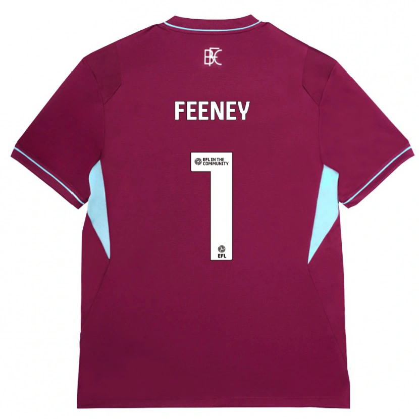 Danxen Dzieci Callum Feeney #1 Bordowy Zielony Domowa Koszulka 2026/27 Koszulki Klubowe