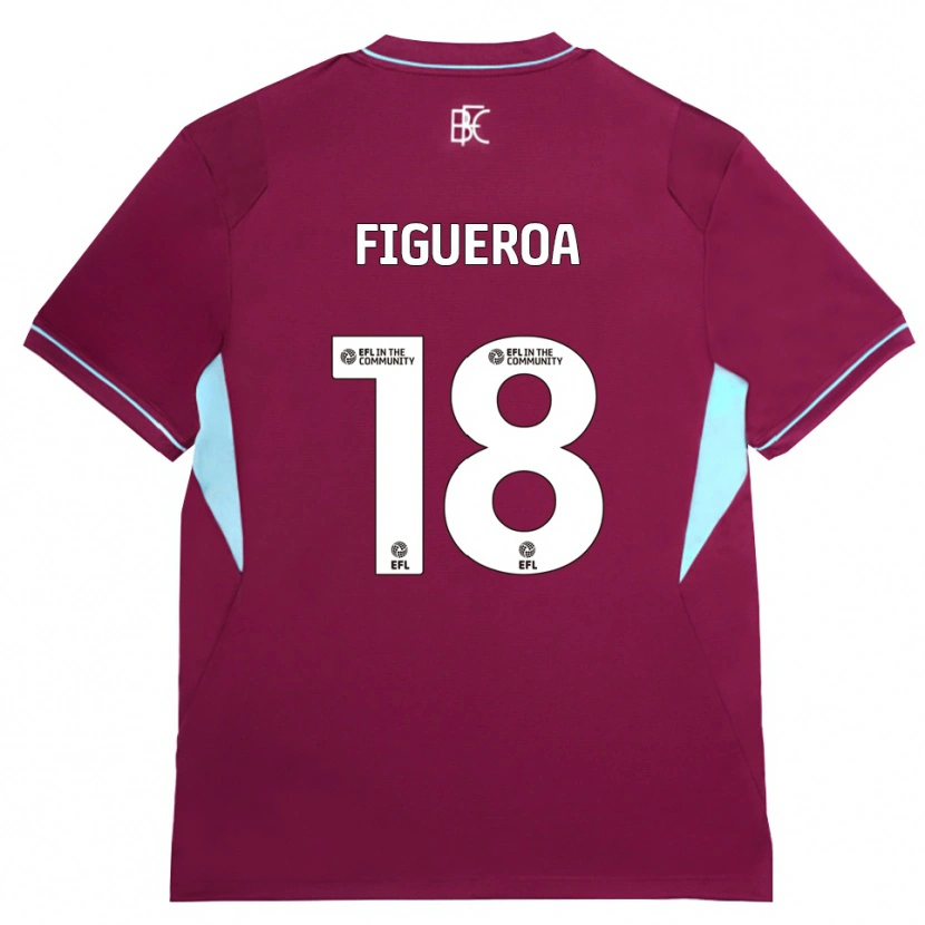 Danxen Dzieci Keyvan Figueroa #18 Bordowy Zielony Domowa Koszulka 2026/27 Koszulki Klubowe