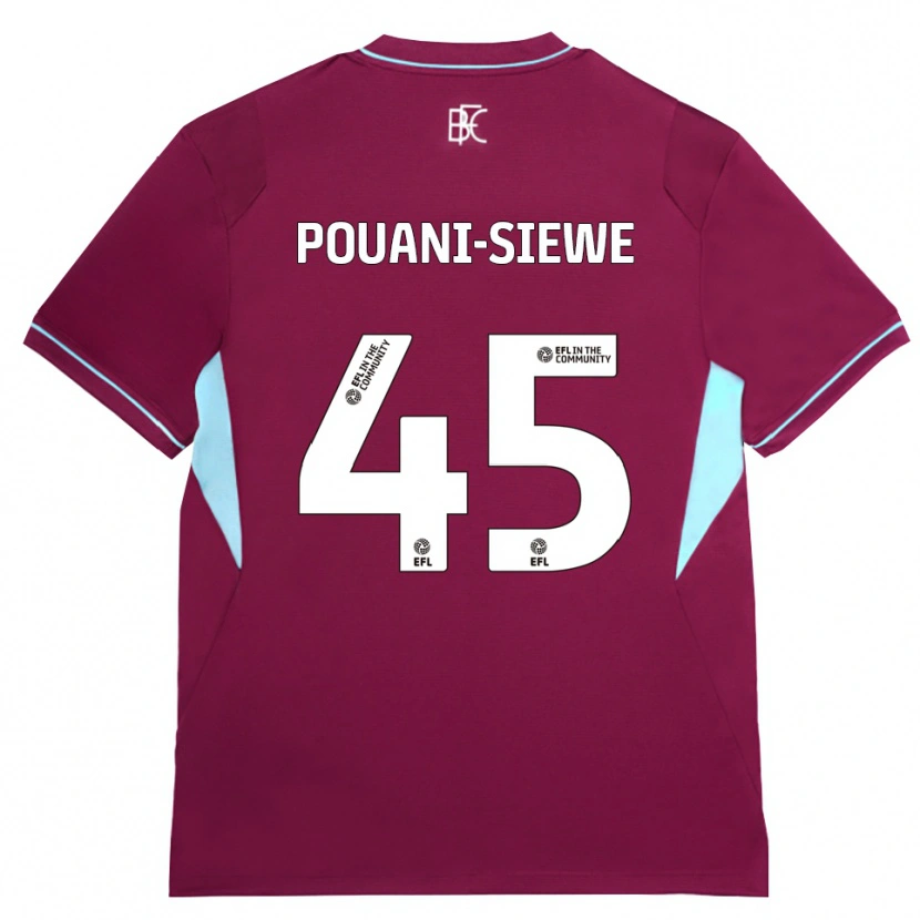 Danxen Dzieci Brandon Pouani #45 Bordowy Zielony Domowa Koszulka 2026/27 Koszulki Klubowe