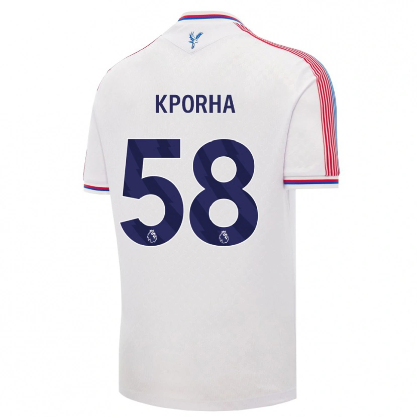 Danxen Dzieci Caleb Kporha #58 Biały Czerwony Niebieski Domowa Koszulka 2026/27 Koszulki Klubowe