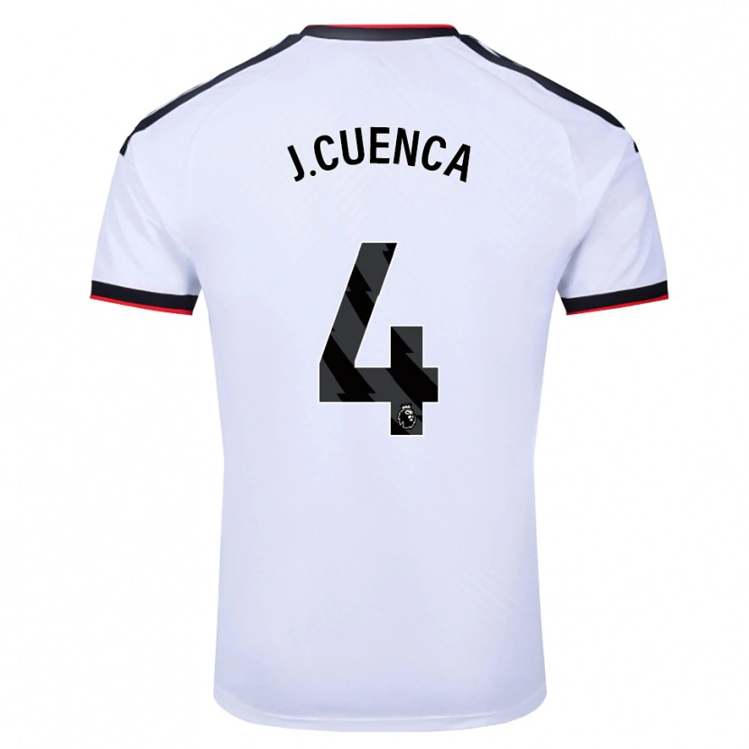 Danxen Dzieci Jorge Cuenca #4 Biały Czarny Czerwony Domowa Koszulka 2026/27 Koszulki Klubowe