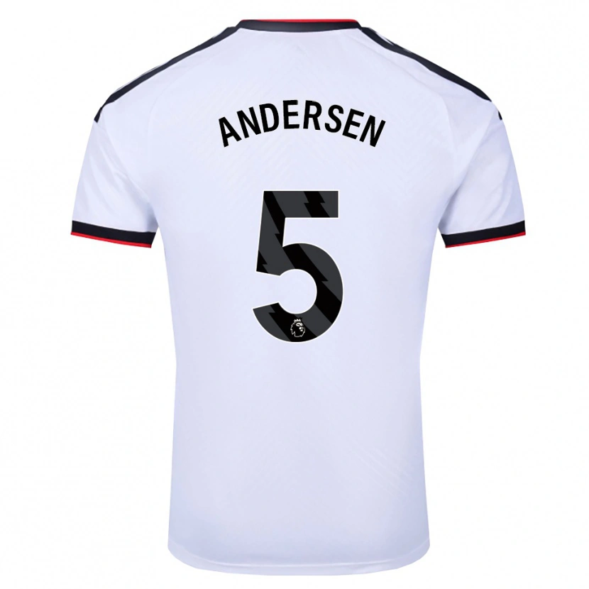 Danxen Dzieci Joachim Andersen #5 Biały Czarny Czerwony Domowa Koszulka 2026/27 Koszulki Klubowe