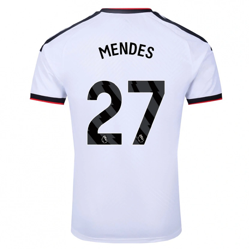 Danxen Dzieci Megalie Mendes #27 Biały Czarny Czerwony Domowa Koszulka 2026/27 Koszulki Klubowe