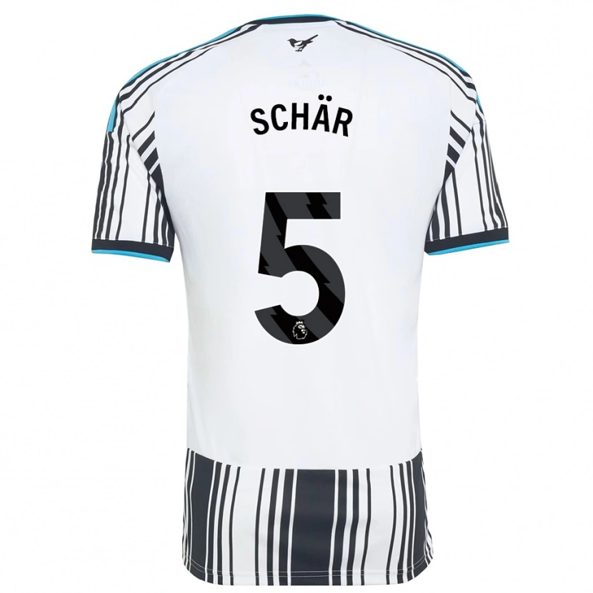 Danxen Dzieci Fabian Schär #5 Błękitny Czarny Biały Domowa Koszulka 2026/27 Koszulki Klubowe