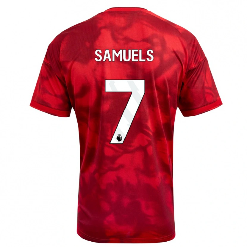 Danxen Dzieci Shakur Samuels #7 Karmazynowy Biały Domowa Koszulka 2026/27 Koszulki Klubowe