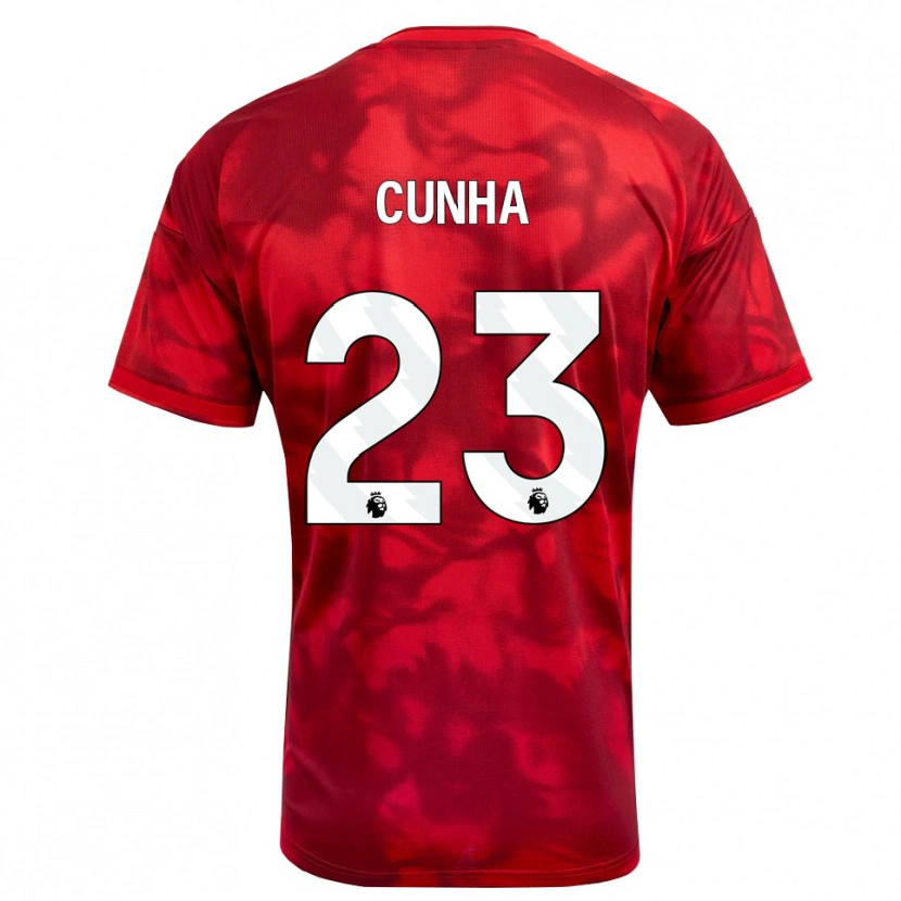 Danxen Dzieci Jair Cunha #23 Karmazynowy Biały Domowa Koszulka 2026/27 Koszulki Klubowe