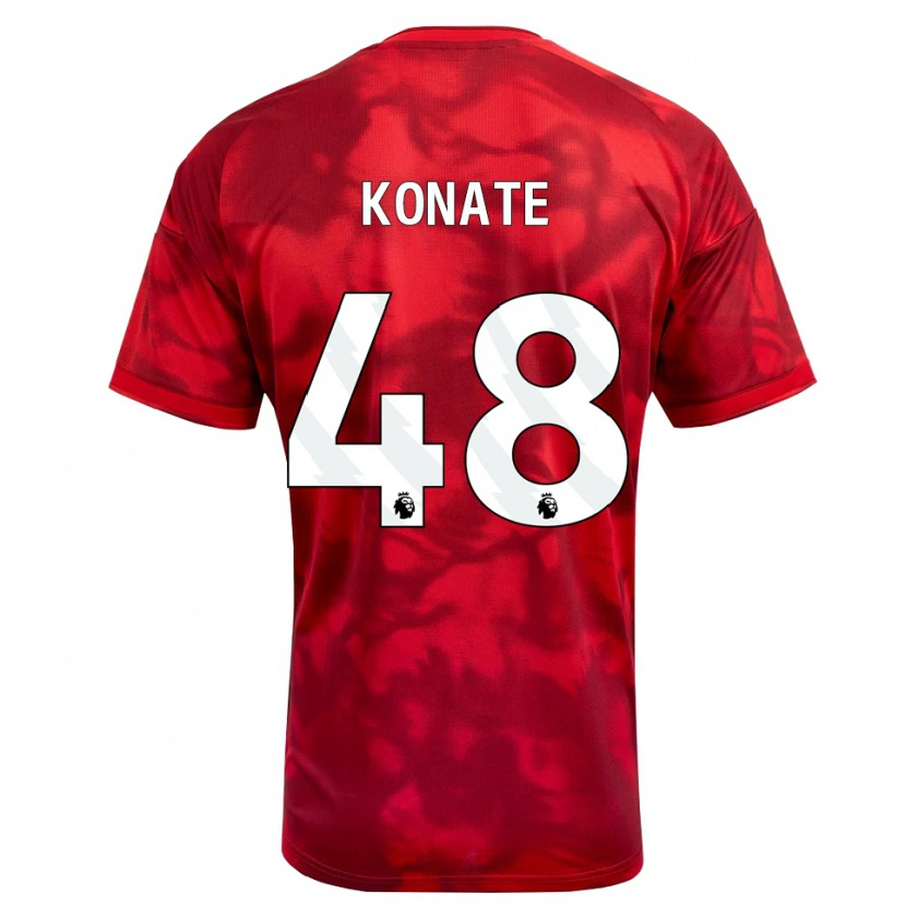 Danxen Dzieci Ateef Konaté #48 Karmazynowy Biały Domowa Koszulka 2026/27 Koszulki Klubowe