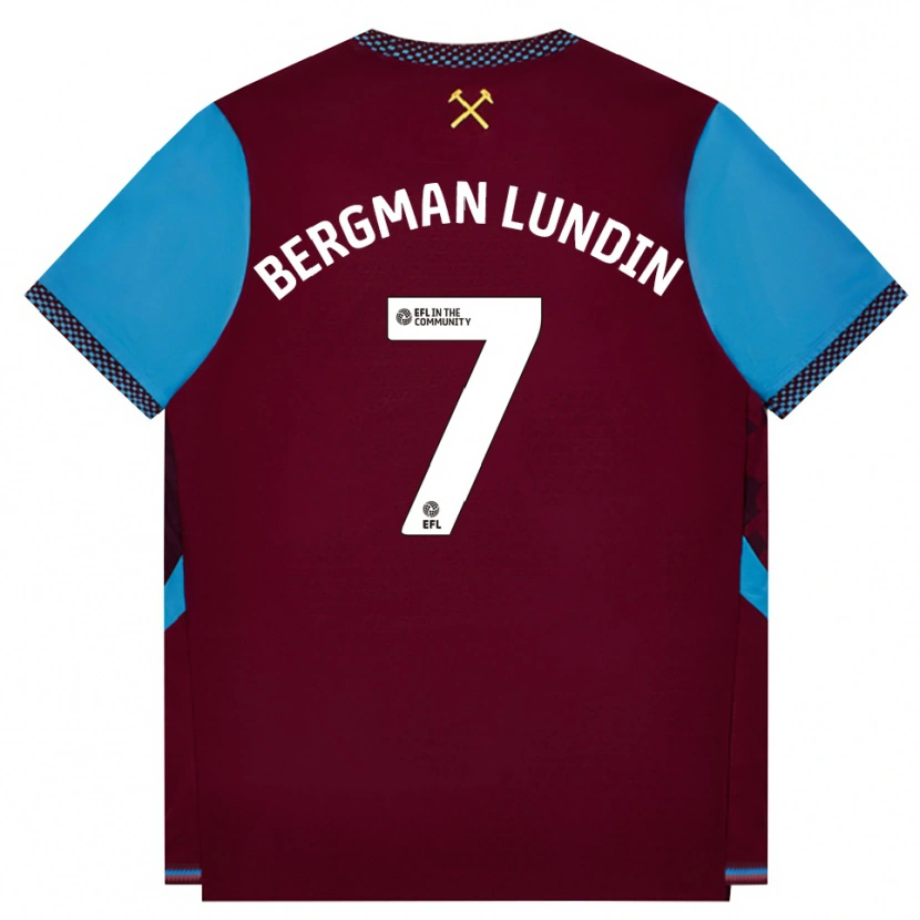 Danxen Dzieci Marika Bergman-Lundin #7 Bordowy Niebieski Chaber Domowa Koszulka 2026/27 Koszulki Klubowe