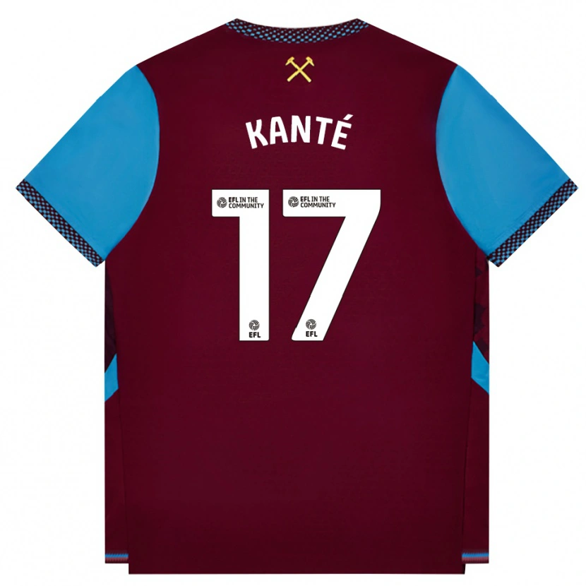 Danxen Dzieci Mohamadou Kanté #17 Bordowy Niebieski Chaber Domowa Koszulka 2026/27 Koszulki Klubowe