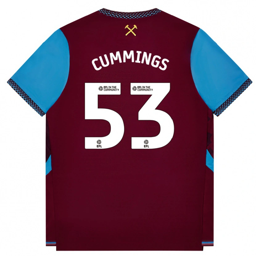 Danxen Dzieci Daniel Cummings #53 Bordowy Niebieski Chaber Domowa Koszulka 2026/27 Koszulki Klubowe