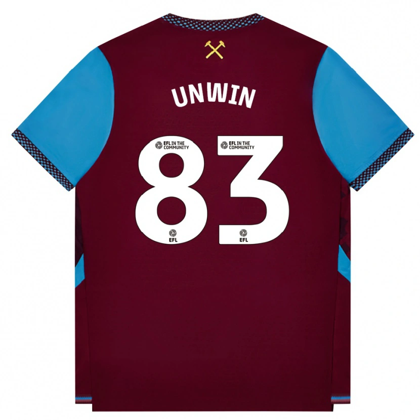 Danxen Dzieci Jonathan Unwin #83 Bordowy Niebieski Chaber Domowa Koszulka 2026/27 Koszulki Klubowe