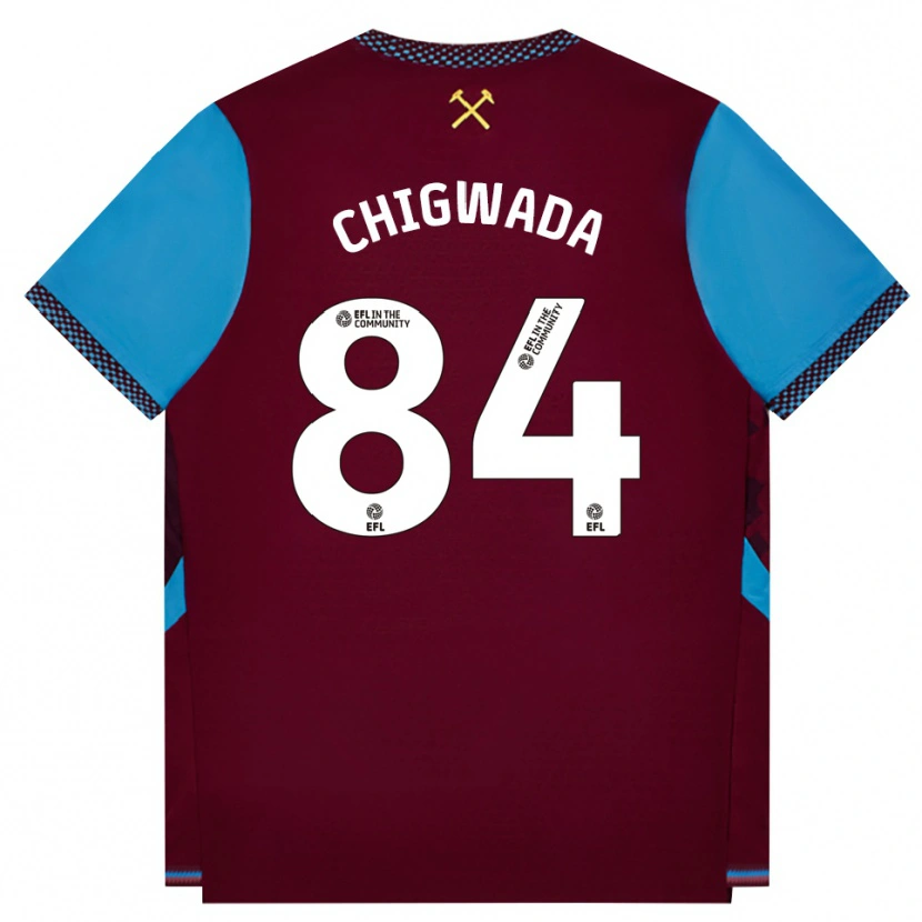 Danxen Dzieci David Chigwada #84 Bordowy Niebieski Chaber Domowa Koszulka 2026/27 Koszulki Klubowe