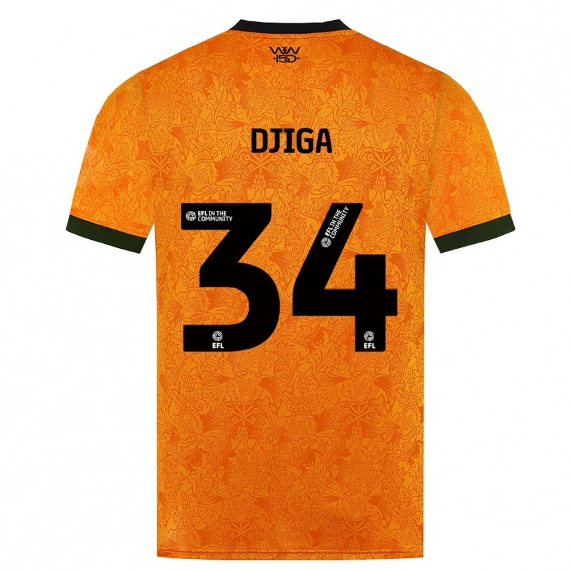 Danxen Dzieci Nasser Djiga #34 Pomarańczowy Czarny Domowa Koszulka 2026/27 Koszulki Klubowe
