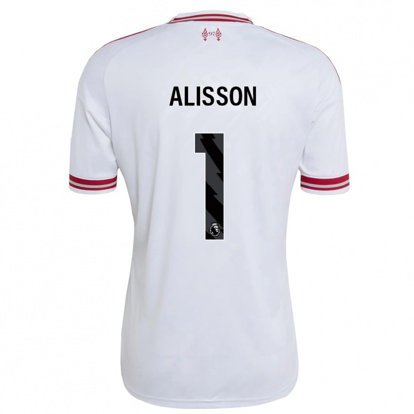 Danxen Dzieci Alisson Ramses Becker #1 Czerwony Biały Wyjazdowa Koszulka 2026/27 Koszulki Klubowe