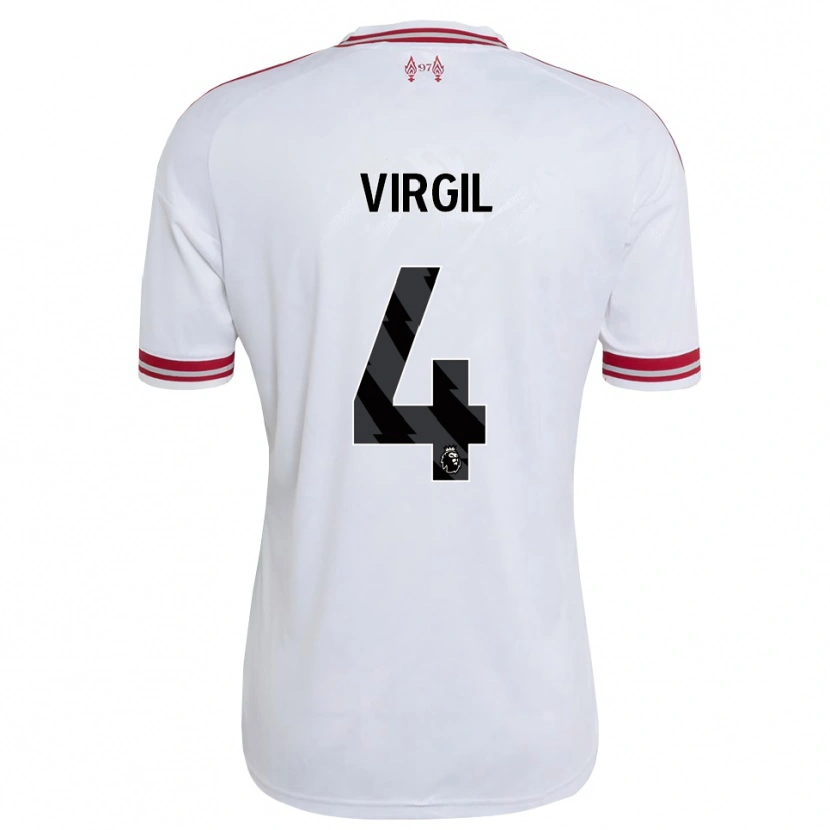 Danxen Dzieci Virgil Van Dijk #4 Czerwony Biały Wyjazdowa Koszulka 2026/27 Koszulki Klubowe