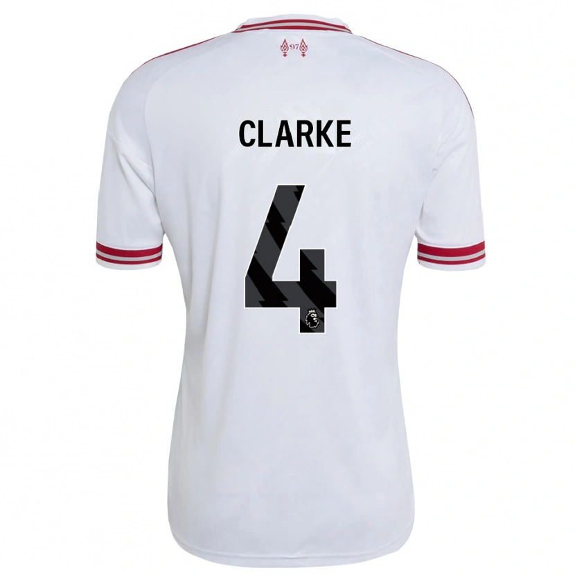 Danxen Dzieci Lucas Clarke #4 Czerwony Biały Wyjazdowa Koszulka 2026/27 Koszulki Klubowe
