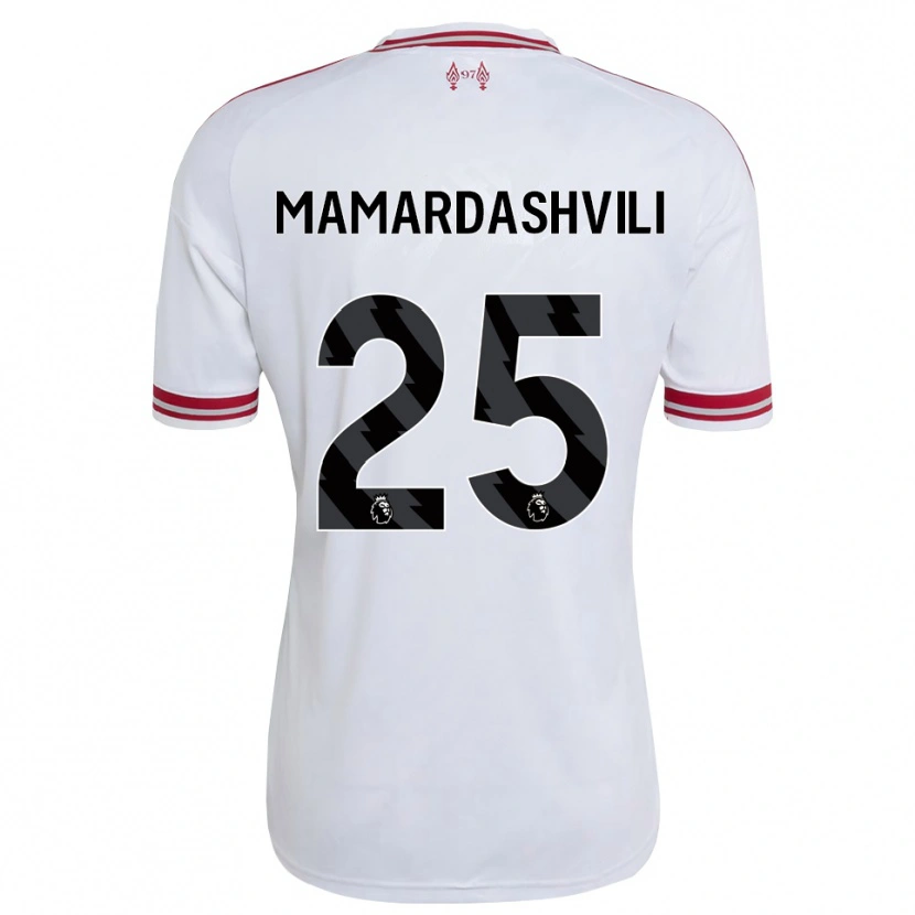 Danxen Dzieci Giorgi Mamardashvili #25 Czerwony Biały Wyjazdowa Koszulka 2026/27 Koszulki Klubowe
