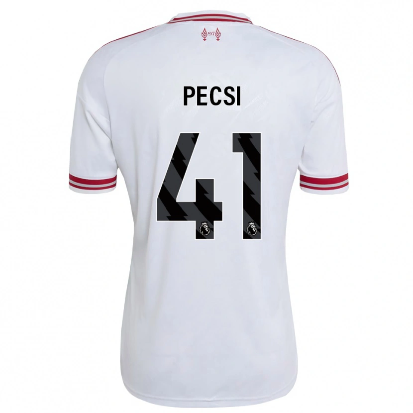 Danxen Dzieci Ármin Pécsi #41 Czerwony Biały Wyjazdowa Koszulka 2026/27 Koszulki Klubowe