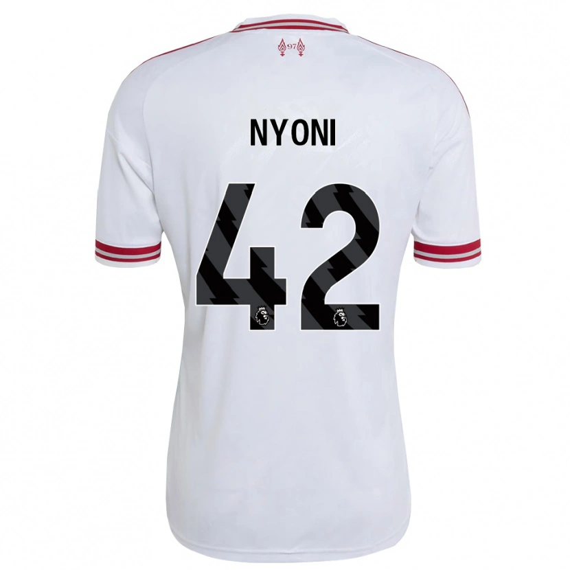 Danxen Dzieci Trey Nyoni #42 Czerwony Biały Wyjazdowa Koszulka 2026/27 Koszulki Klubowe