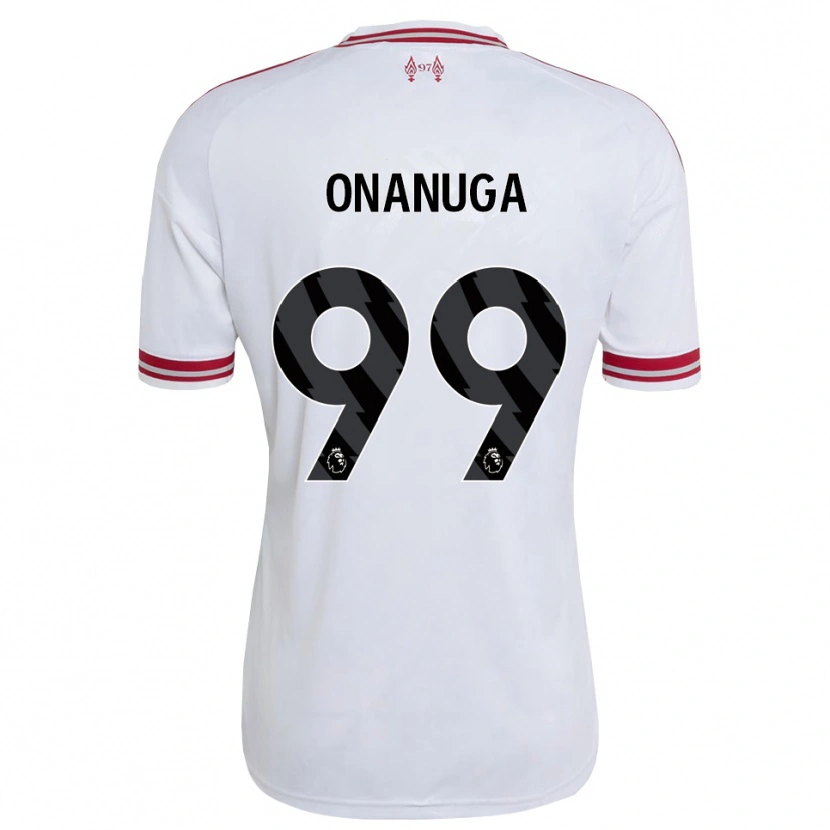 Danxen Dzieci Fola Onanuga #99 Czerwony Biały Wyjazdowa Koszulka 2026/27 Koszulki Klubowe